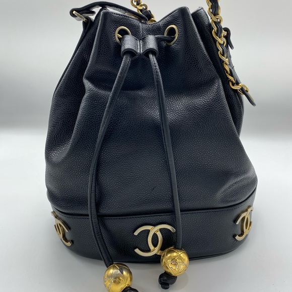 Chanel Caviar CC Bucket Drawstring Bag - Picture 1 of 8